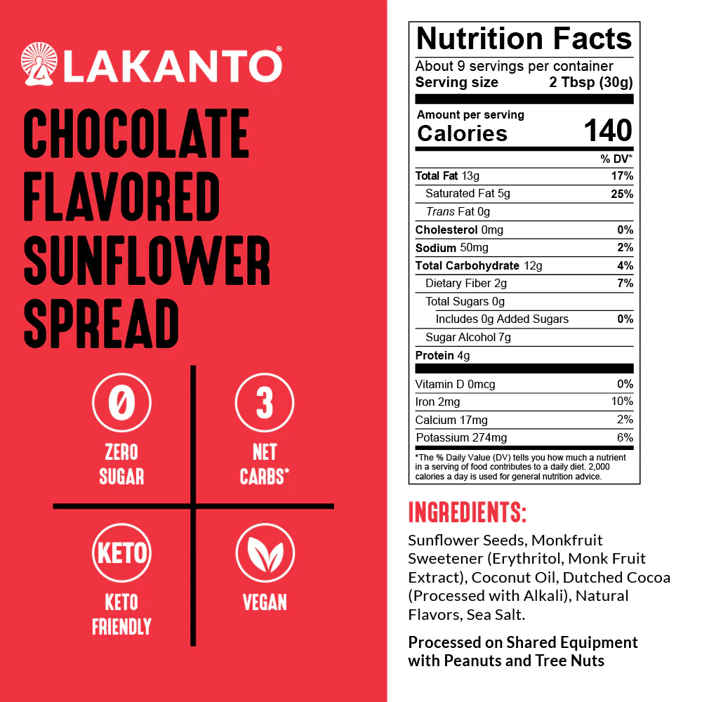 Chocolate Sunflower Spread 10 OZ, Lakanto - Image 3