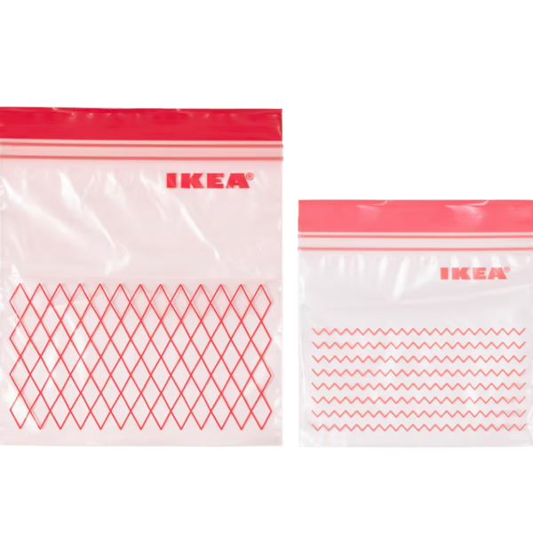 Resealable bag red, 60 pcs (0.4l+1l)