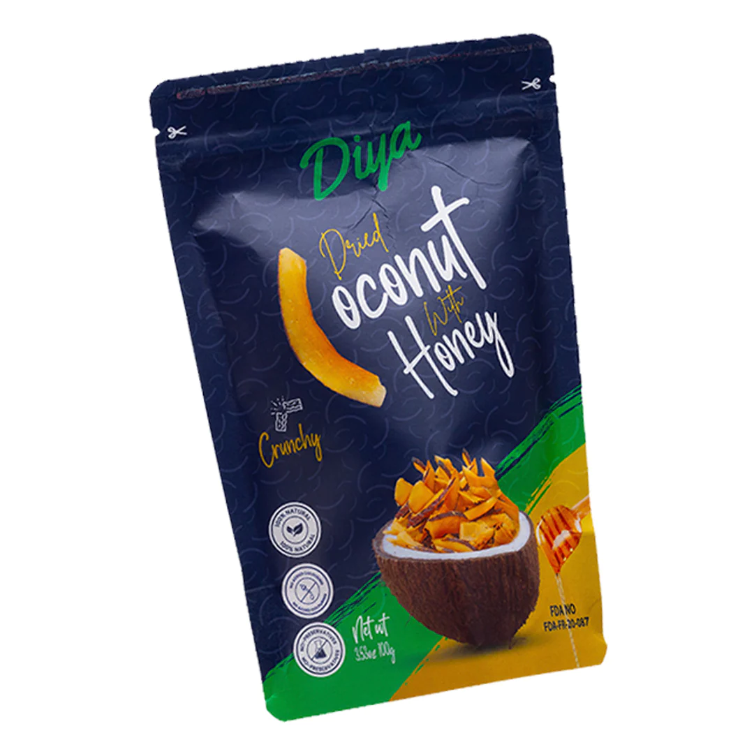 Natural Dried Coconut Chips with honey 100g, Diya