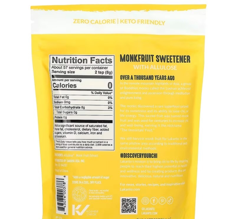 Monkfruit Allulose Golden Sweetener 454g - Image 2